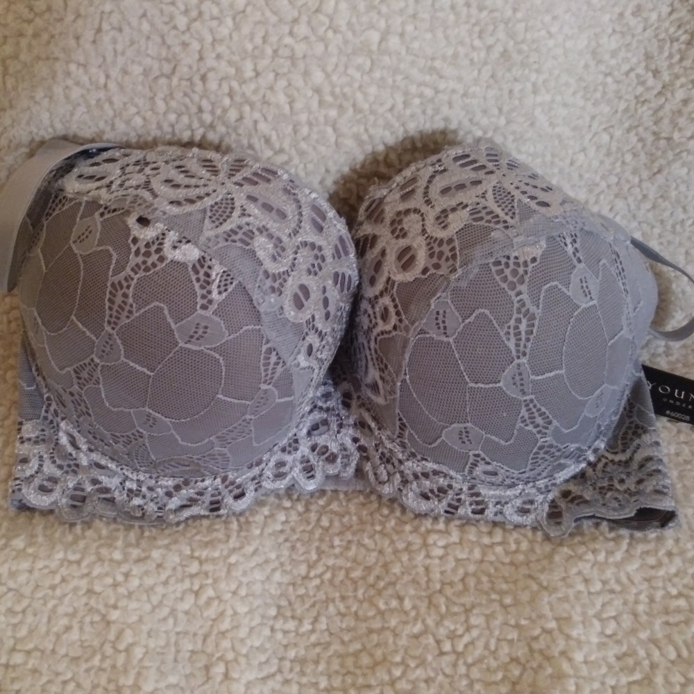NWT Youmita Lacey Bra Grey 34DD